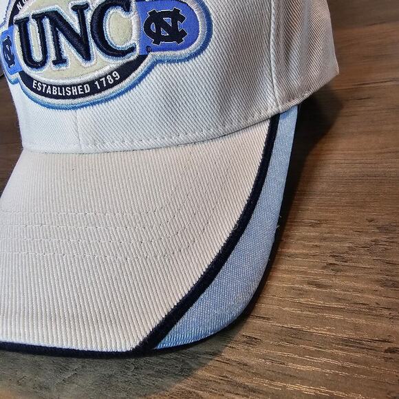 Vtg North Carolina Tar Heels Strapback Hat Cap White UNC Est 1789 NCAA Retro - Picture 3 of 9